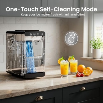 Kismile Ice Maker - Fast Ice Production & Self-Cleaning Function