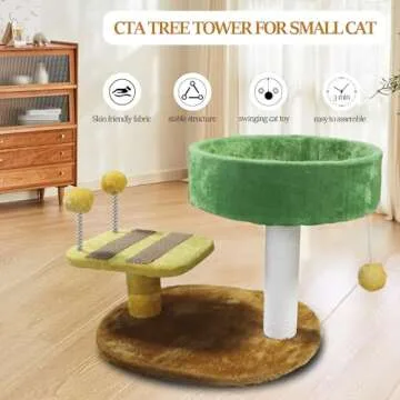 Cat Scratching Post with Bed for Kittens - Small Cat Tree