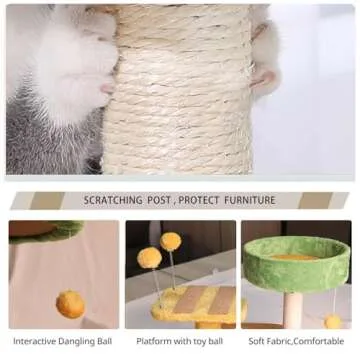 Cat Scratching Post with Bed for Kittens - Small Cat Tree