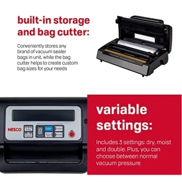 Nesco Deluxe Food Vacuum Sealer 130 Watts with Kit Bags