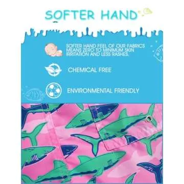 Maamgic Boys Swim Trunks Toddler Swim Shorts, Pink Shark