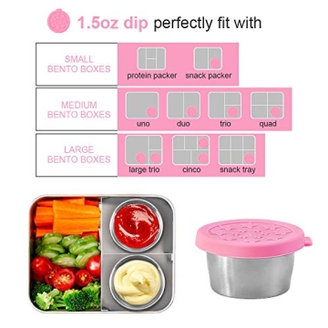 SOPHICO Leakproof Stainless Steel Sauce Containers for Kids