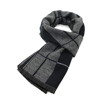 American Trends Men's Winter Cashmere Plaid Tassel Scarf - Soft Long Scarf