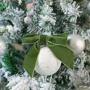 AIMUDI Sage Green Velvet Bows for Gift Wrapping