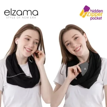 Stylish Infinity Loop Scarf with Hidden Pocket for Women