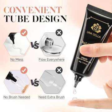 Strong Adhesive UNA GELLA Nail Glue for Professional Results