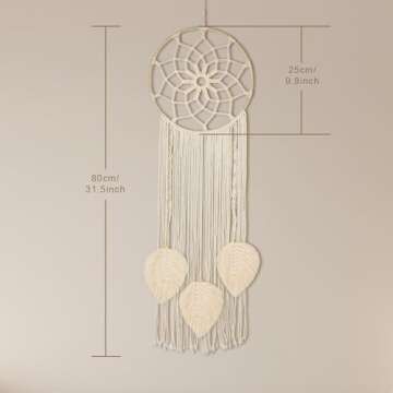 Nice Dream Macrame Dream Catchers for Bedroom Adult Wall Decor Large Boho Hanging with 3 Woven Feather Tassels Home Decoration Ornament Craft Gift