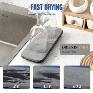 Plentio Fast Drying Diatomite Tray for Stylish Organization