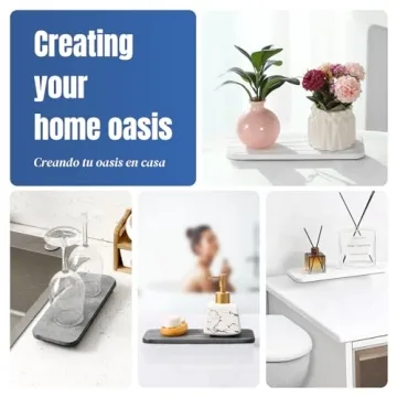 Plentio Fast Drying Diatomite Tray for Stylish Organization