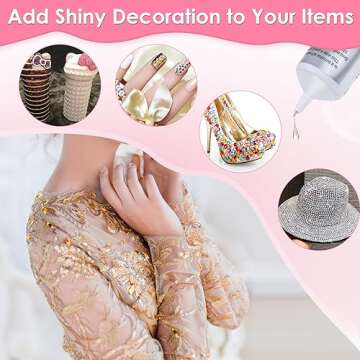 B-7000 Jewelry Glue Clear, 4 PCS 25ML Rhinestone Adhesive B7000 Glue Crafting Clear Glue with Precision Tip for Paper Crafts Card Making Jewelry Stone Metal Nail Art All Purpose