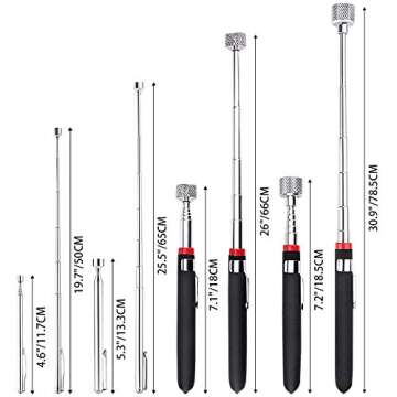 Magnetic Pick Up Tool 4 Pack, Telescopic Magnet Stick (1.5LB 3LB 10LB 15LB) Birthday for Men, Dad, H...
