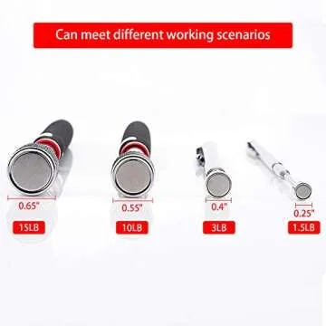 Magnetic Pick Up Tool 4 Pack, Telescopic Magnet Stick (1.5LB 3LB 10LB 15LB) Birthday for Men, Dad, Husband, Christmas for Men Him Stocking Stuffers, Boyfriend Husband Dad Present