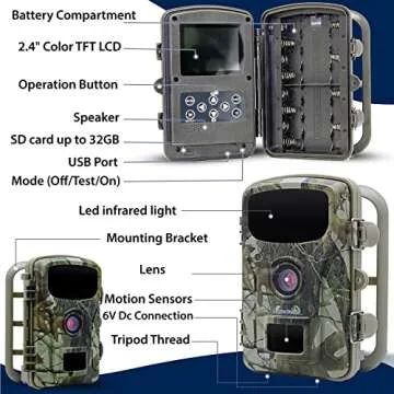 My Animal Command Solar Powered Trail Camera 16MP Night Vision Motion Activated Game Time Lapse Cam, IP66 Waterproof 1080p Spy Outdoor Deer & Wildlife Hunting. Camera Solar Power Pack kit