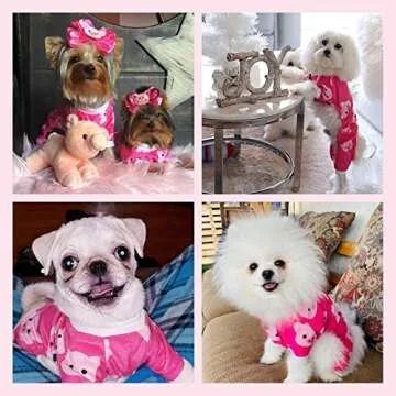 CuteBone Dog Christmas Pajamas Puppy Onesies Small Dogs Soft Pjs Coat Cat Apparel Comfy Pet Clothes Outfit Doggie Bodysuit P46S