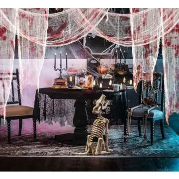 Halloween Decorations Red Creepy Cloth Plus Spider Web