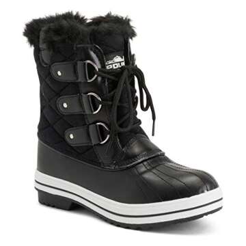 POLAR Womens Snow Boot Quilted Short Winter Snow Rain Warm Waterproof Boots - 5 - BLS36 YC0016