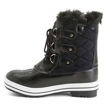 POLAR Womens Snow Boot Quilted Short Winter Snow Rain Warm Waterproof Boots - 5 - BLS36 YC0016