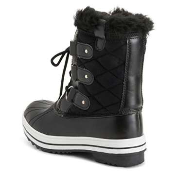 POLAR Womens Snow Boot Quilted Short Winter Snow Rain Warm Waterproof Boots - 5 - BLS36 YC0016