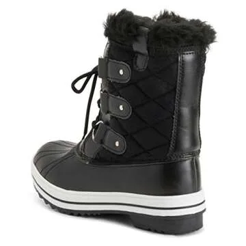 POLAR Womens Snow Boot Quilted Short Winter Snow Rain Warm Waterproof Boots - 5 - BLS36 YC0016
