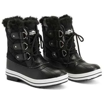 POLAR Womens Snow Boot Quilted Short Winter Snow Rain Warm Waterproof Boots - 5 - BLS36 YC0016