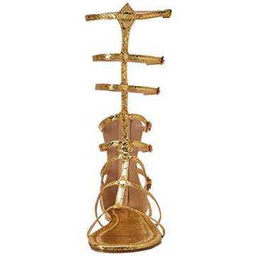 Ellie Shoes Women's 015-ZENA Flat Sandal, Gold, 8 M US