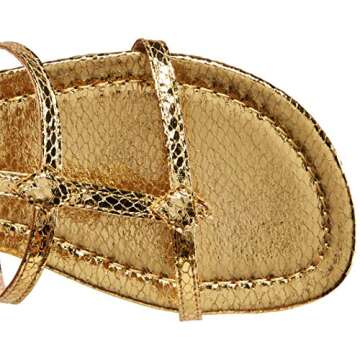 Ellie Shoes Women's 015-ZENA Flat Sandal, Gold, 8 M US