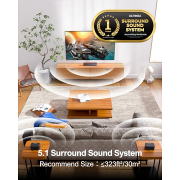 ULTIMEA 5.1 Sound Bar for Smart TV, Wireless Subwoofer, Dolby Atmos, App Control