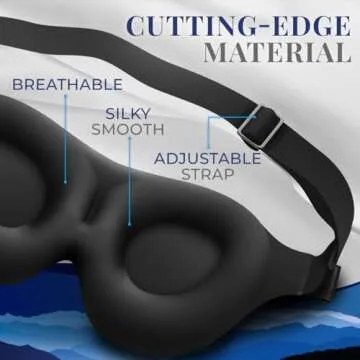 SmartRest Sleep Mask [2 Pack] - Eye Mask for Sleeping - Patented, Contoured, 100% Blackout, Zero Pressure Sleeping Masks for Women and Men, Blindfold and Eye Covers - S2 Black