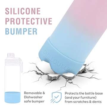 CHILLOUT LIFE 17 oz Kids Insulated Water Bottle for School with Leakproof Spout Lid and Cute Waterproof Stickers, Personalized Stainless Steel Thermos Flask Metal Water Bottle for Girls & Boys