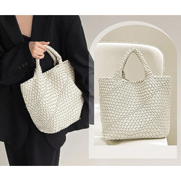 Stylish KALIDI Woven Tote Bag for Women - Large Capacity
