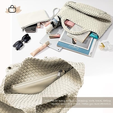 Stylish KALIDI Woven Tote Bag for Women - Large Capacity