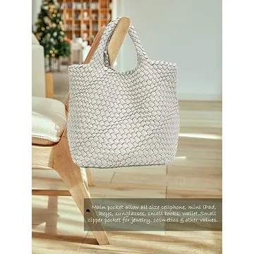 Stylish KALIDI Woven Tote Bag for Women - Large Capacity