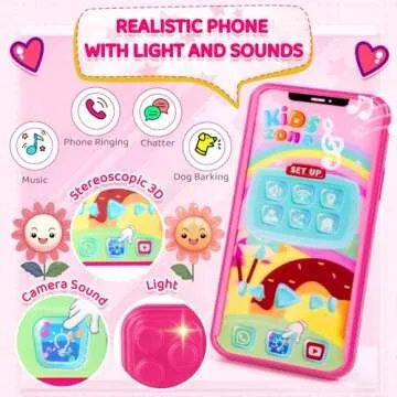 INNOCHEER Little Girls Purse, Kids Toy Purse with Pretend Makeup, Play Purse for Little Girls, Pretend Play Toddler Purse, Birthday Christmas Princess Gifts Toys for Girls 3 4 5 6 7 8 Year Old