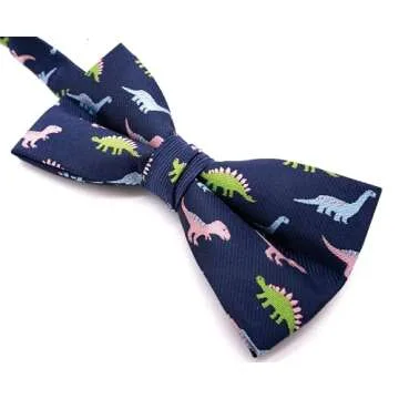 Carahere Men's Bow Ties Handmade Adjustable Pre-Tied Fun Pattern Bow Ties For Men Blue Pink Green