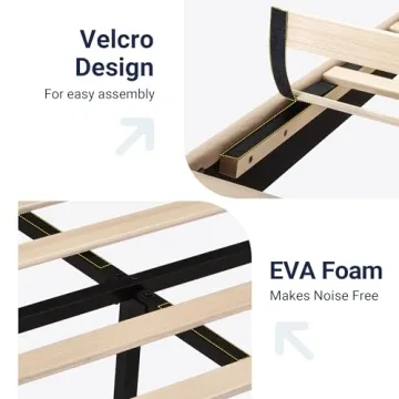 Allewie Queen Size Platform Bed Frame with Upholstered Headboard