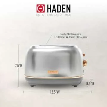 Haden Heritage 2 Slice Toaster with Adjustable Browning Control