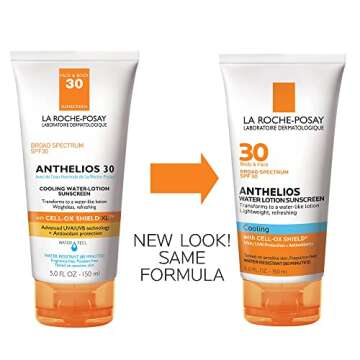 La Roche-Posay Anthelios Cooling Water Sunscreen Lotion, Water Based Sunscreen for Face & Body, Broa...