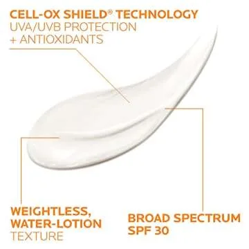La Roche-Posay Anthelios Cooling Water Sunscreen Lotion, Water Based Sunscreen for Face & Body, Broad Spectrum SPF + Antioxidants, Fast Absorbing Water-Like Texture, Oil Free Sunscreen SPF 30
