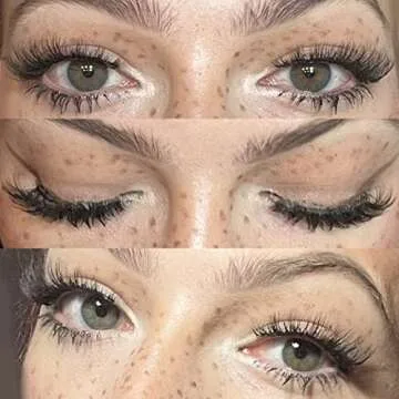 FANXITON Mink Lashes with Clear Band Fluffy 15 MM 10 Pairs Cat-Eye Lashes Natural Look False Eyelashes Pack Wispy Eyelashes Curly 3D Faux Mink Eyelashes