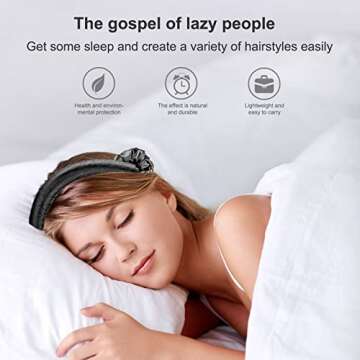 Ailevant Heatless Curling Rod Headband, Heatless Curls Ribbon, Heatless Hair Curler for Long Hair, Ho Heat Hair Rollers for Natural Waves, Sleeping Overnight Hair Waver Hair Curling Kit (black)