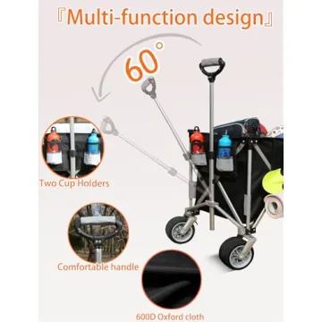 ERYAHRT Heavy Duty Foldable Wagon, 480Lbs Capacity