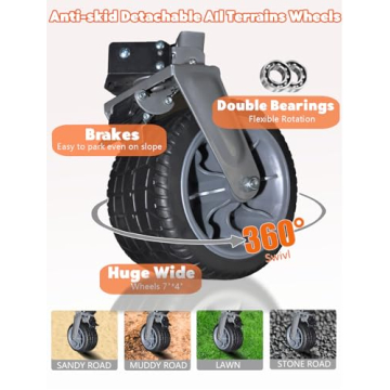 ERYAHRT Heavy Duty Foldable Wagon, 480Lbs Capacity