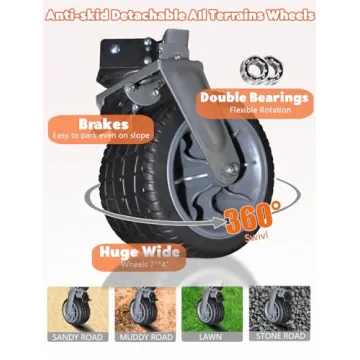 ERYAHRT Heavy Duty Foldable Wagon, 480Lbs Capacity