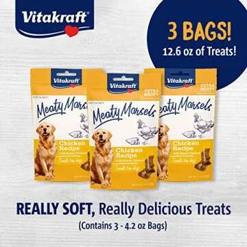 Vitakraft Meaty Morsels Dog Treat, Chicken & Sweet Potato, 12.6oz Value Pack