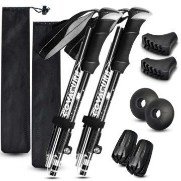 Covacure Hiking Poles Collapsible - Lightweight Aluminum Trekking Poles for Hiking and Travel