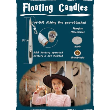 Leejec Floating Candles with Magic Wand for Events