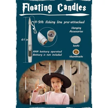Leejec Floating Candles with Magic Wand for Events