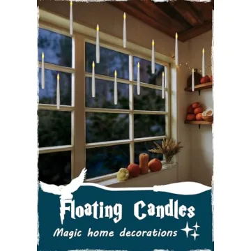 Leejec Floating Candles with Magic Wand for Events