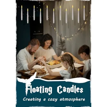 Leejec Floating Candles with Magic Wand for Events