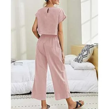 Eurivicy Women's Pink 2 Piece Casual Loungewear Set